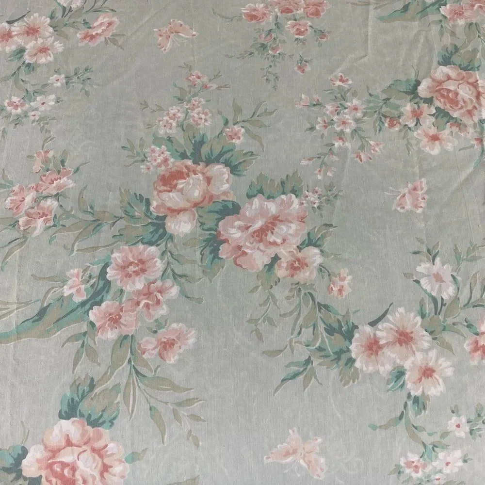 Pastel Floral Bedding Set (2) with Lace Trim Twin
